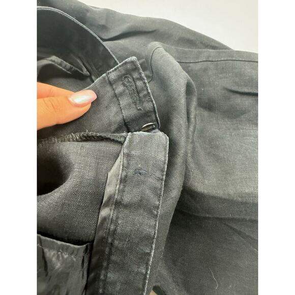 Liz Claiborne Audra 100% Linen Black Straight Leg Capri Pants Sz 12P 12 Petite - Picture 9 of 9